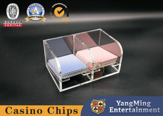 Crystal Transparent Acrylic Cow Cow Poker Thả hộp câu lạc bộ trò chơi Bàn 2 Khung thẻ