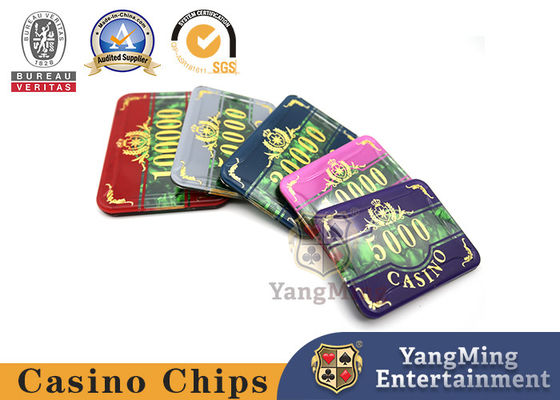 Hộp chip hợp kim nhôm 760 cái Bộ chip acrylic ba lớp Mẫu vỏ màu kiểu Pháp Texas Security Poker Chip nhựa