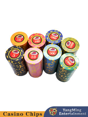 Mua bán cổ phiếu Mỹ ABS Texas Hold'em Digital Sticker Chips Casino Giải trí Game Countertop Chip Set