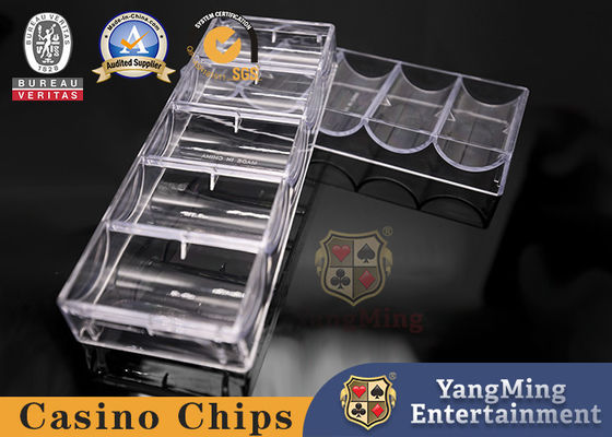 Nhà máy hoàn toàn minh bạch rõ ràng Acrylic nhôm Poker Chip Case với chip Tray Fix 100 chip tròn