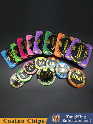 Thiết kế mới Acrylic lông lúa mì đóng dấu chip sòng bạc giải trí trò chơi poker chip bàn