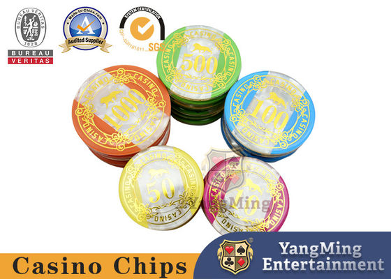 Acrylic Plastic Poker Chip Set 760pcs Casino Suit Cho Casino 5 - 8 người chơi trong vỏ chip bạc nhôm