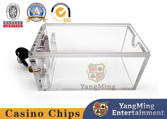 Thiết kế mới và tùy chỉnh 6 Deck Poker Card Gift Card Box Texas Baccarat Poker Table Transparent Acrylic With Lock Hold