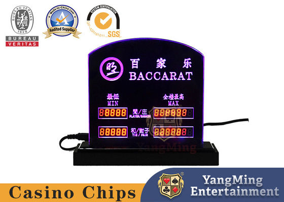 Trò chơi bàn Baccarat Đèn LED chuyên dụng Bảng điện tử Giới hạn Dấu hiệu Sòng bạc Bàn Poker Giới hạn đặt cược Logo tùy chỉnh