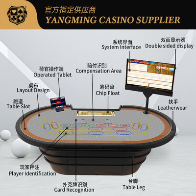 Thiết kế mới Chip cảm biến RFID thông minh Bàn Poker Casino Giải trí Bàn Poker Game
