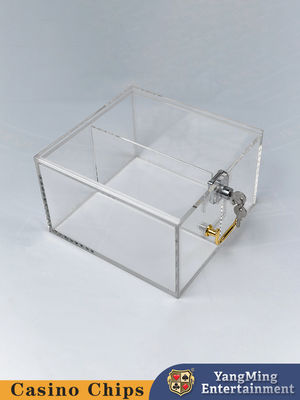 Màn hình chip trong suốt Acrylic dày hai khoang Case Casino Club Poker Table Game Table Top Chip Case