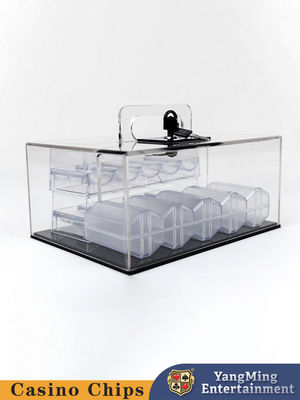 Nhà máy Acrylic 400 Yards Chip Case With Lock Poker Table Game Table Top Chip Case