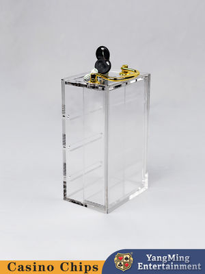 Brand New Acrylic 8 Deck Locking Cutting Box Giải trí Poker Table Table Customized Locking Waste Card Cutting Box