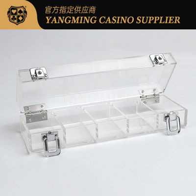 Acrylic 100 PCS 50mm Transparent Poker Chip Tray Baccarat Texas Hold'em Trò chơi bàn