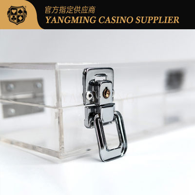 Đồ bán buôn tùy chỉnh Acrylic Clear Locking Chip Tray Baccarat Casino Poker Game Table Top Chip Tray