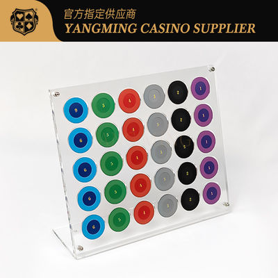 Nhập khẩu tùy chỉnh 30 miếng Acrylic Transparent Chip Display Stand For Casino Roulette Table Game