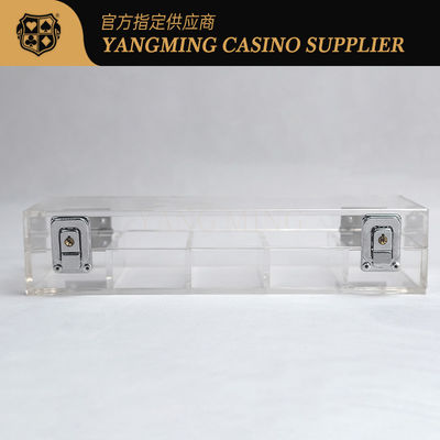 bán buôn 100 Yards 50mm Casino Poker Chip Tray Khóa Acrylic Chip Tray Cho Casino Casual Game Poker Chip Tray
