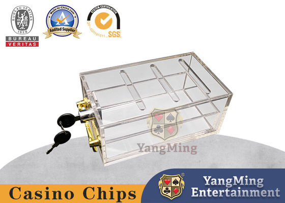 Hộp đựng thẻ cắt poker 8 cặp bằng nhựa acrylic trong suốt chất lượng cao Bàn chơi poker giải trí tùy chỉnh có khóa bị hủy