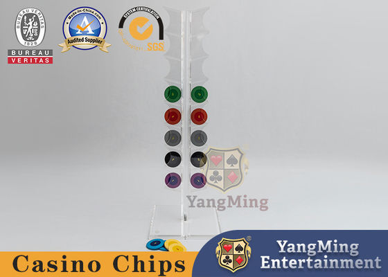 20pcs 40MM hình tròn Poker Chips Holder Phần ngang Trình hiển thị bàn roulette hoàn toàn minh bạch