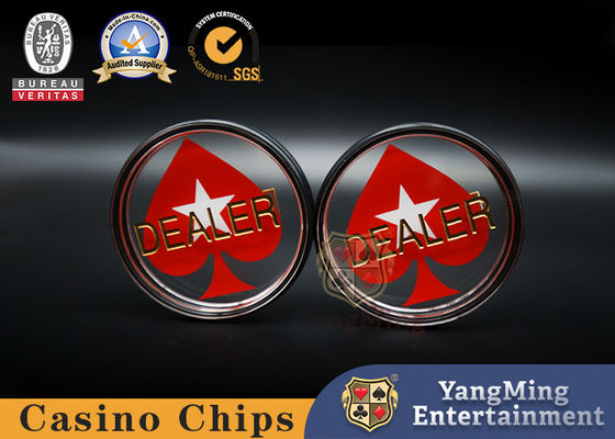 Brand New Custom High Transparent Acrylic Red Heart Carving Dealer Button Code Card Texas Hold'em Trò chơi chuyên nghiệp