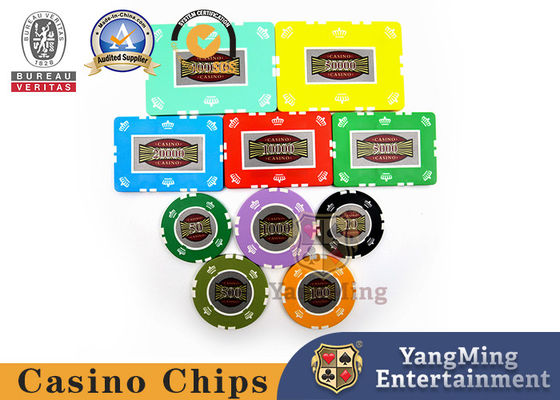 Bộ chip sòng bạc bằng nhựa RFID / 10 miếng dán trò chơi câu lạc bộ Poker 10 gram