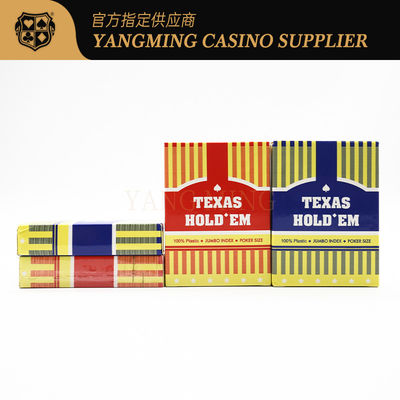 Texas Hold'Em Club Thẻ chơi nhựa Màu đỏ và Màu xanh mờ Logo tùy chỉnh