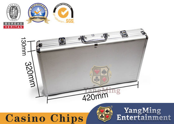 Hộp khung hợp kim nhôm mạnh mẽ mạnh mẽ 600 chiếc Clay Poker Chips Đặt trường hợp với thẻ chơi và súc sắc