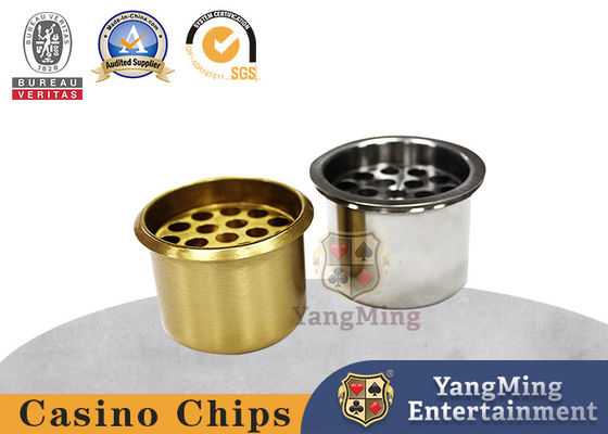 Người giữ nước Sòng bạc Phụ kiện trò chơi Vàng hoặc Bạc Bàn chơi bài bằng thép không gỉ Cốc giữ cốc Ashtray