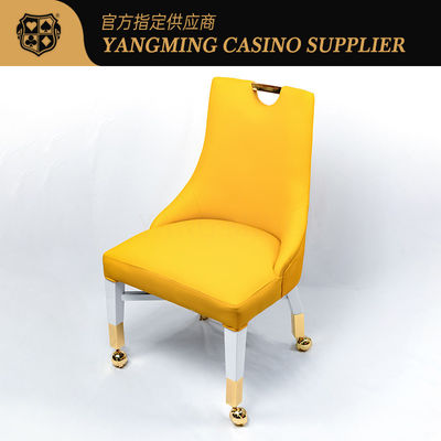 Thiết kế mới Macau Casino thoải mái da ghế poker gỗ người chơi ghế casino có bánh xe