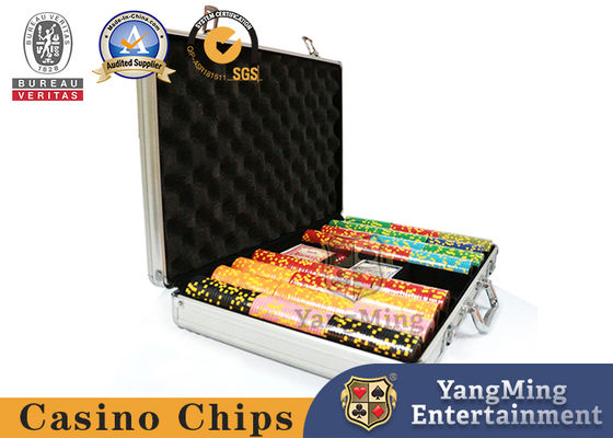Bộ 600 chip poker trong hộp nhôm bạc có thể tùy chỉnh UV & Logo