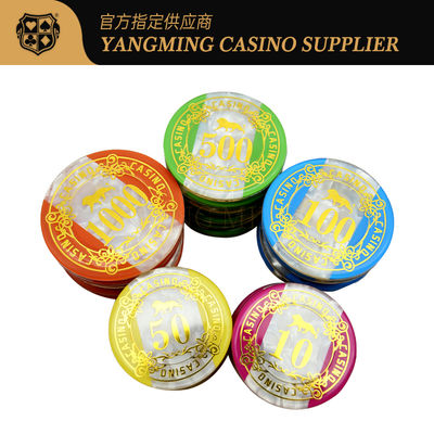 Bộ chip ba màu acrylic 760 miếng tùy chỉnh cho câu lạc bộ sòng bạc, chip poker bằng nhựa pha lê