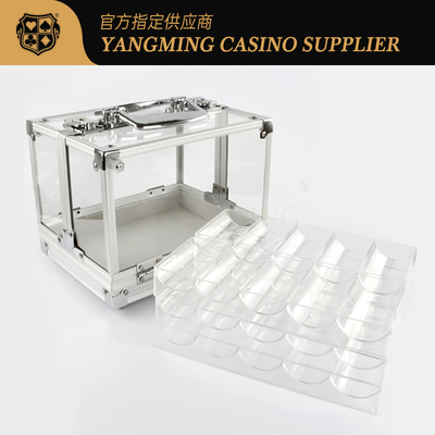 Hộp đựng chip poker 600 chip tùy chỉnh mới của nhà sản xuất - Lưu trữ bằng acrylic trong suốt với 6 khay