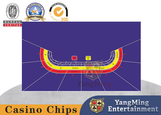 8 người chơi trò chơi Baccarat màu tím chuyên nghiệp không thấm nước Khăn trải bàn Texas Hold'Em Dragon Tiger HD Printing Layout