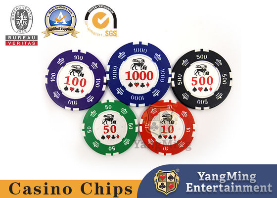 Bộ Chip Poker Sòng bạc Stripe Suited 12g Bộ Chip Poker Có Mệnh Giá