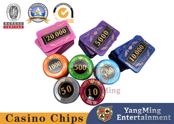 730 Cái Pha lê Kiểu Màn hình Bộ Roulette Chip / Bộ trò chơi Poker Trong Vỏ nhôm