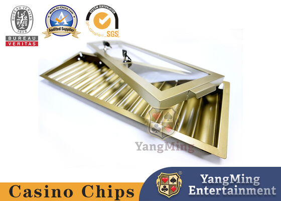 15 hàng vật liệu kim loại và 600-800pcs Chips Capacity Chip Tray holder for Casino Poker Table Chips Set Case