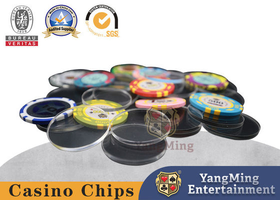 Bộ chia chip poker tròn 40mm hoàn toàn trong suốt có thể tùy chỉnh