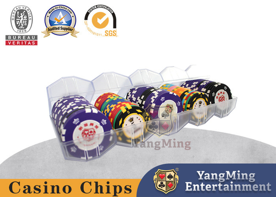 Hoàn toàn mờ tùy chỉnh 100 miếng Khay chip Casino tròn 45mm