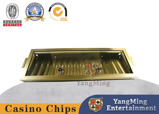 15 Grid Golden Chip Tray Rack Box Stainless Steel Iron Material Acrylic Transparent Cover Bàn chơi Texas Hold'em