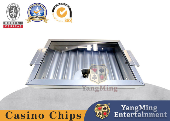 Bàn đĩa chip 8 lưới bằng bạc điện áp Bàn poker một lớp với chip bị khóa